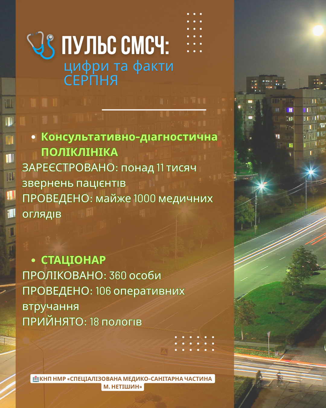 Пульс СМСЧ: цифри та факти СЕРПНЯ