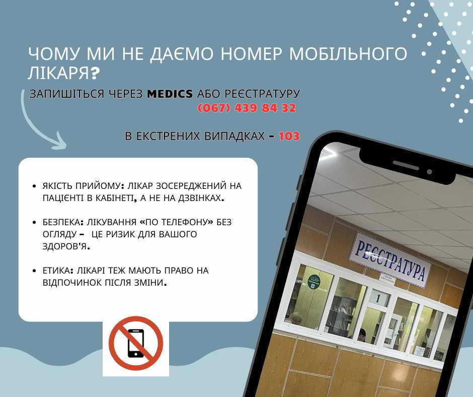 ЧОМУ ми не даємо номер мобільного лікаря? 